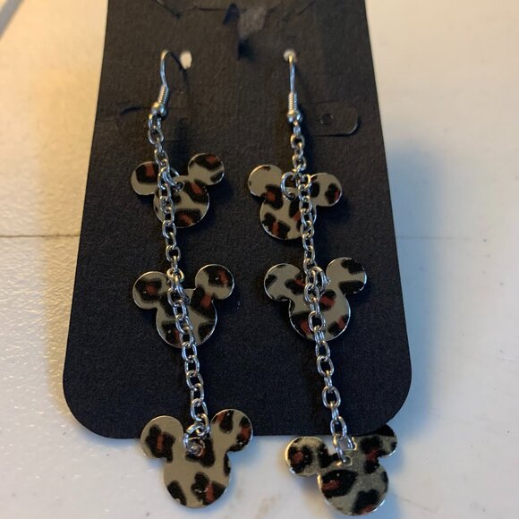 Source Unknown Jewelry - Leopard Print Mouse Ear 4" Earrings